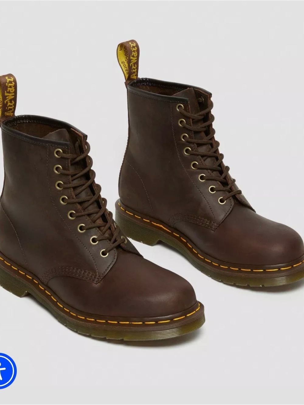 Dr. Martens Brown Leather Lace-Up 1460 Crazy Horse Combat Boots size 8